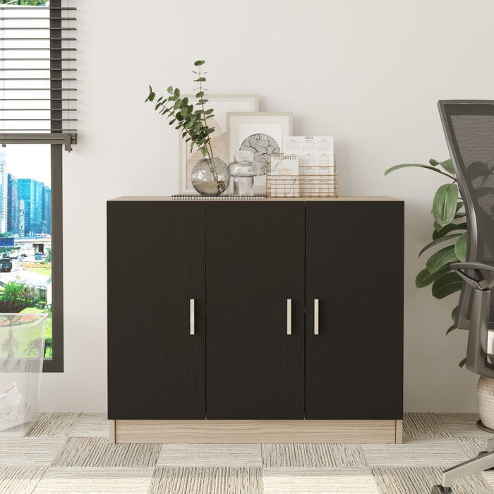 Hanah Home Armario Multiusos Vo5-Ob Roble y Negro